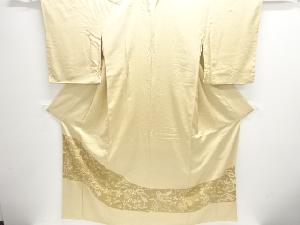 相良刺繍　唐獅子に草木模様三つ紋色留袖(比翼付き)